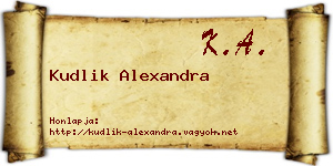 Kudlik Alexandra névjegykártya